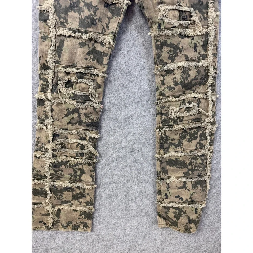 Another‎ Hype Piece AHP Mens Digital Camo Distressed Patchwork Cargo Pants Sz 32